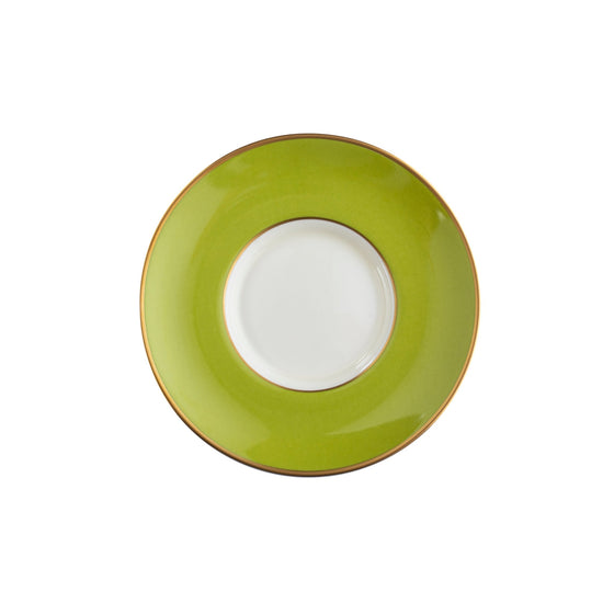 Ultra-White Georgian ColorSheen Apple Green - Gold Banding - Teacup Saucer - Pickard China - UGCSAGG-019-CN