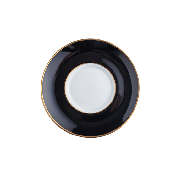 Ultra-White Georgian ColorSheen Black - Gold Banding - Teacup Saucer - Pickard China - UGCSBKG-019-CN