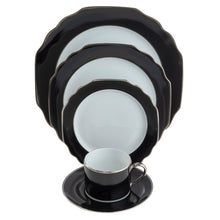  Ultra-White Georgian ColorSheen Black - Platinum Banding - Bread and Bread and Butter Plate - Pickard China - UGCSBKP-009-GA
