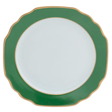  Ultra-White Georgian ColorSheen Emerald Green - Gold Banding - Charger Plate - Pickard China - UGCSEGG-059-GA