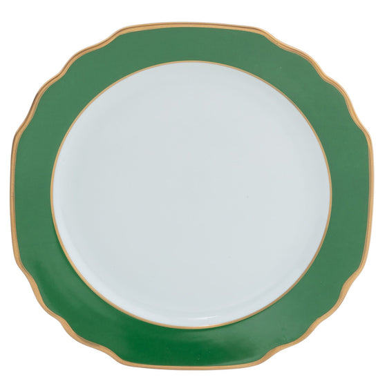 Ultra-White Georgian ColorSheen Emerald Green - Gold Banding - Dinner Plate - Pickard China - UGCSEGG-001-GA