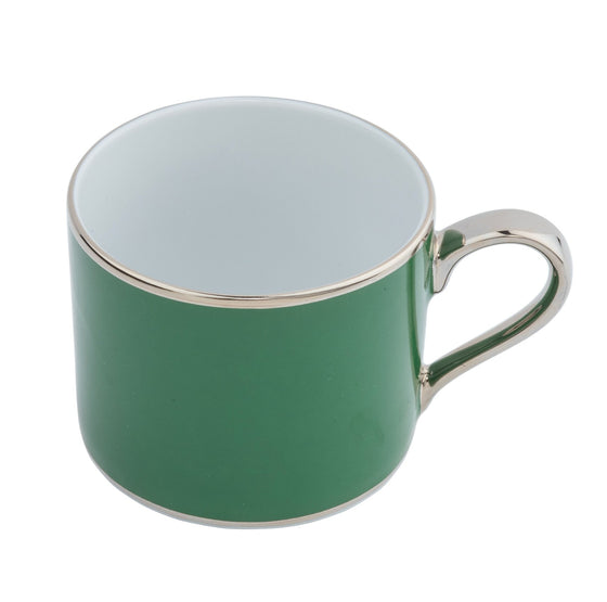 Ultra-White Georgian ColorSheen Emerald Green - Platinum Banding - Teacup - Pickard China - UGCSEGP-012-CN