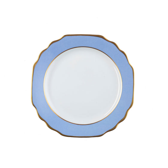 Ultra-White Georgian ColorSheen Light Blue - Gold Banding - Bread and Bread and Butter Plate - Pickard China - UGCSLBG-009-GA