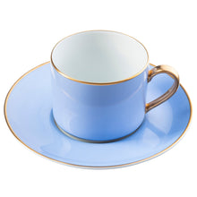  Ultra-White Georgian ColorSheen Light Blue - Gold Banding - Teacup - Pickard China - UGCSLBG-012-CN