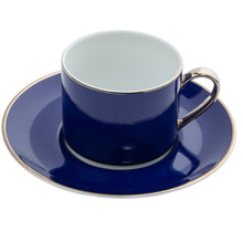  Ultra-White Georgian ColorSheen Navy-Blue - Platinum Banding - Teacup Saucer - Pickard China - UGCSNBP-019-CN