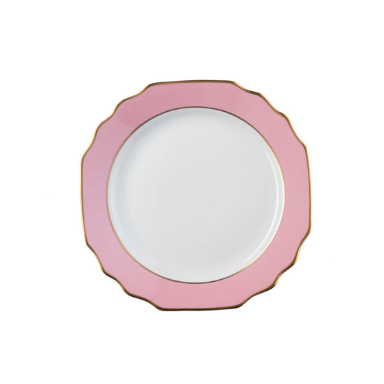 Ultra-White Georgian ColorSheen Pink - Gold Banding - Bread and Bread and Butter Plate - Pickard China - UGCSPIG-009-GA