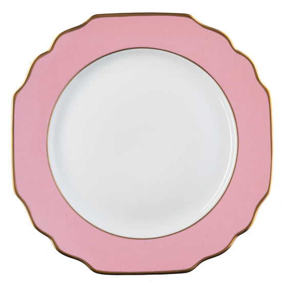 Ultra-White Georgian ColorSheen Pink - Gold Banding - Charger Plate - Pickard China - UGCSPIG-059-GA