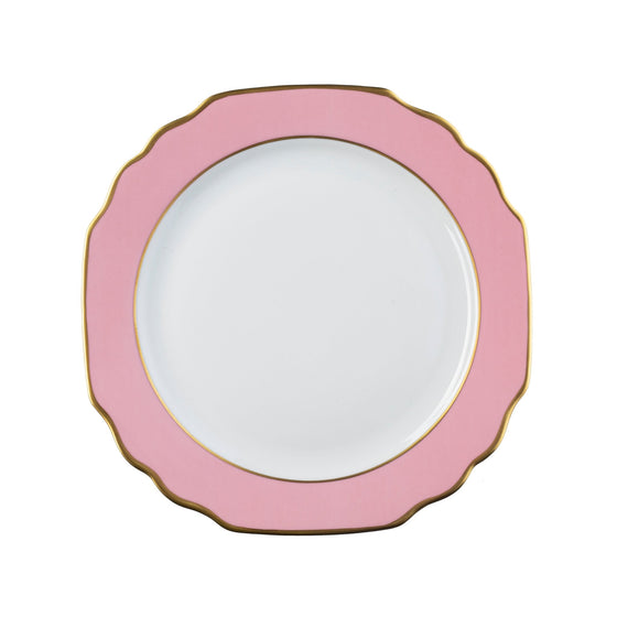 Ultra-White Georgian ColorSheen Pink - Gold Banding - Salad Plate - Pickard China - UGCSPIG-005-GA