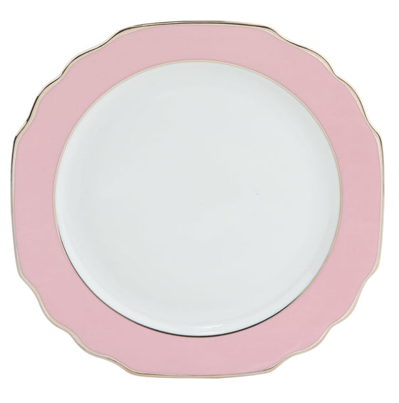 Ultra-White Georgian ColorSheen Pink - Platinum Banding - Dinner Plate - Pickard China - UGCSPIP-001-GA