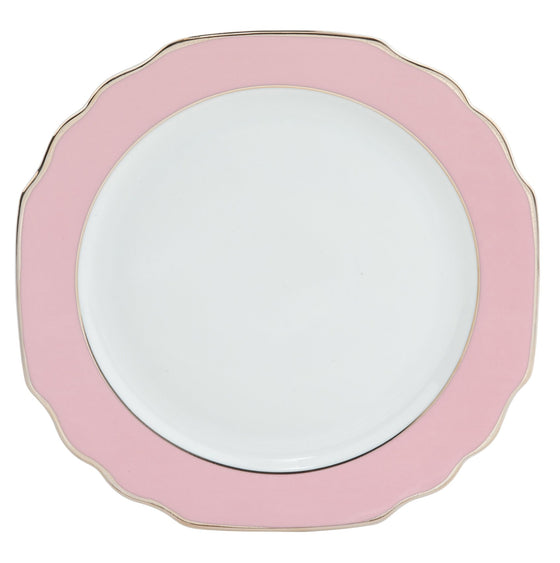 Ultra-White Georgian ColorSheen Pink - Platinum Banding - Salad Plate - Pickard China - UGCSPIP-005-GA