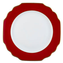  Ultra-White Georgian ColorSheen Red - Gold Banding - Charger Plate - Pickard China - UGCSREG-059-GA