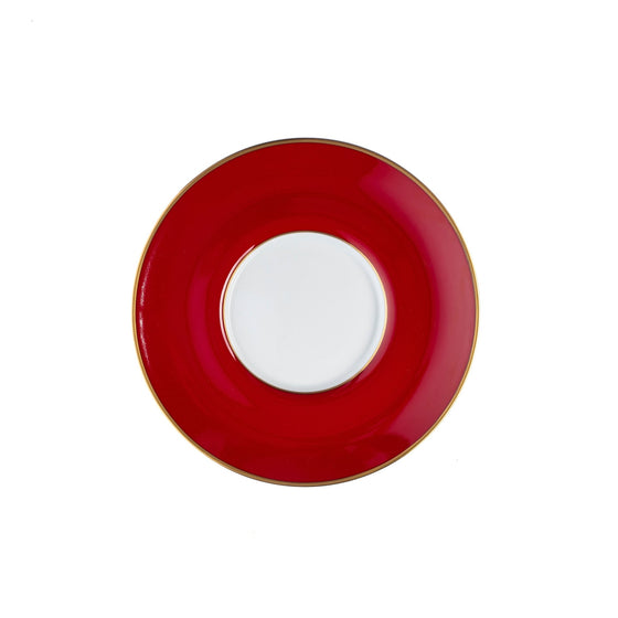 Ultra-White Georgian ColorSheen Red - Gold Banding - Teacup Saucer - Pickard China - UGCSREG-019-CN