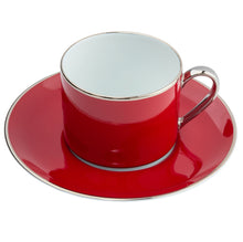  Ultra-White Georgian ColorSheen Red - Platinum Banding - Teacup Saucer - Pickard China - UGCSREP-019-CN