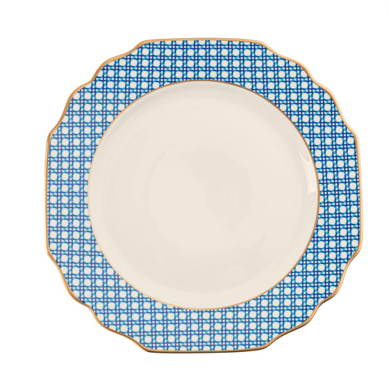 White Blue Cane Weave - Dinner Plate - Pickard China - WBLCAWE-001-GA
