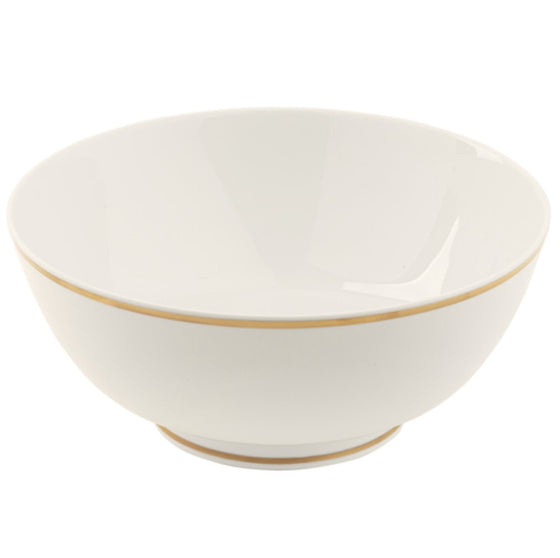 White Signature Gold No Monogram Round Footed Bowl - Pickard China - WSIGONM-155-AT