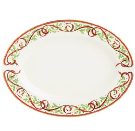 White Winter Festival Oval Platter - Pickard China - WWINFEG-037-TR